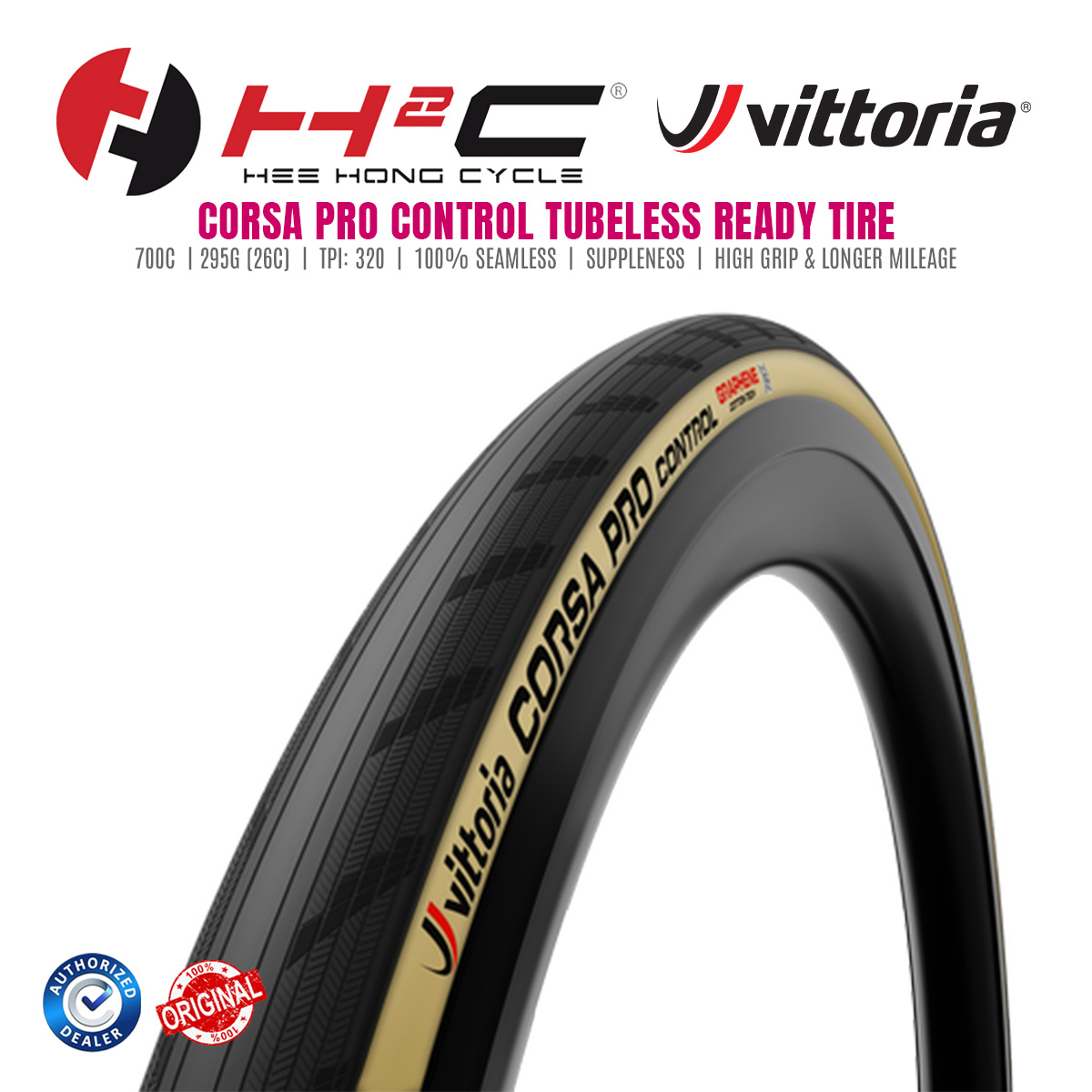 Vittoria Corsa Pro Control Tubeless Ready Cycling Tire